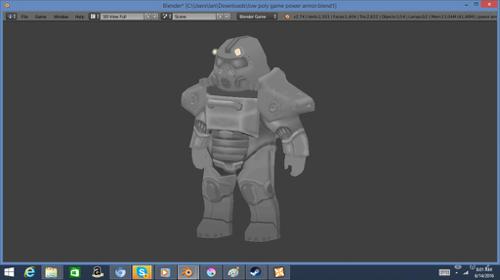Low poly power armor for game preview image